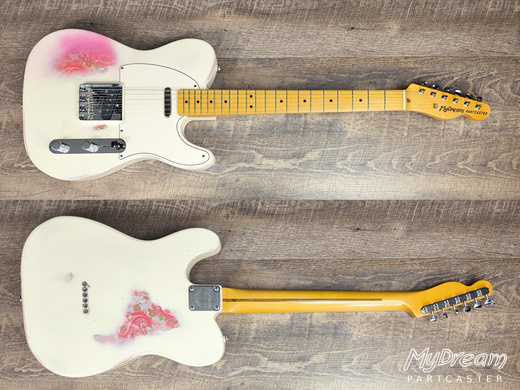 Aged White over Pink Paisley Asyllum