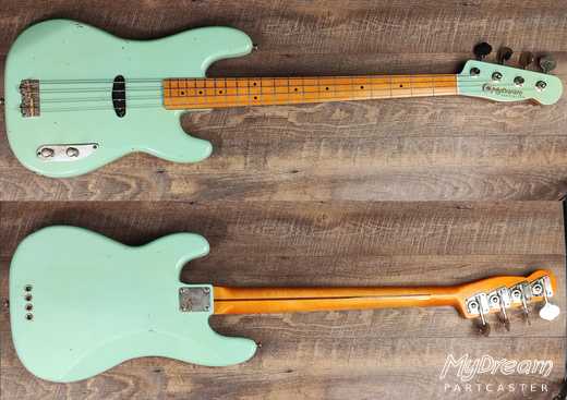 Aged Sonic Blue T-Bass Matching Headstock