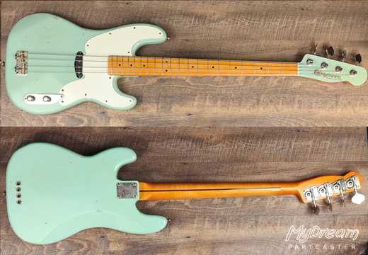 Aged Sonic Blue T-Bass Matching Headstock