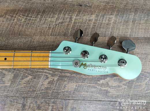 Aged Sonic Blue T-Bass Matching Headstock