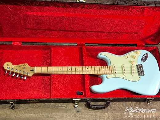 Sonic Blue Flamed JM Silver Strat