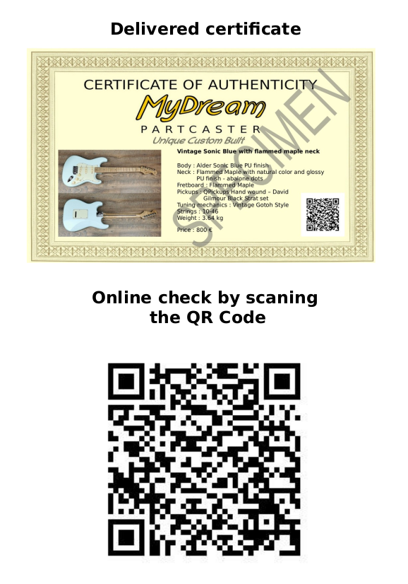 QR code of the certificate