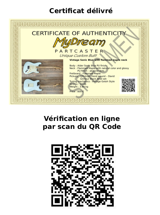 QR code du certificat